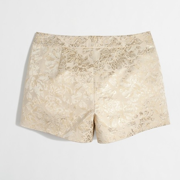 J.Crew Gold Metallic Brocade Shorts - Picture 2 of 5